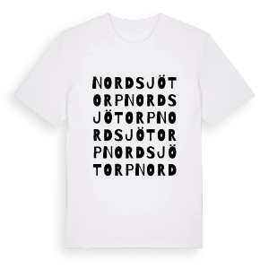 Nordsjötorp ordlek t-shirt – ekologisk bomull t-shirt från PinShirt