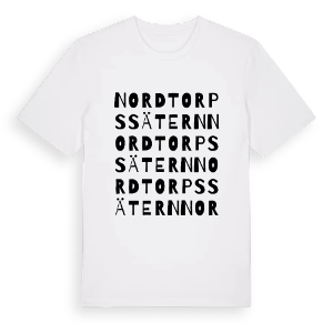 Nordtorpssätern ordlek t-shirt – ekologisk bomull t-shirt från PinShirt