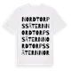 White t-shirt med Nordtorpssätern ordlek t-shirt