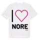 White t-shirt med Jag älskar Nore t-shirt stort tryck