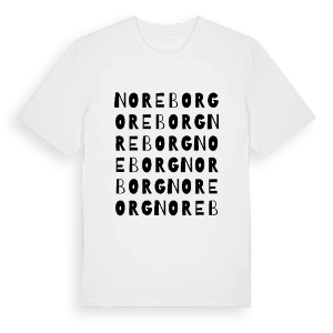 Noreborg ordlek t-shirt – ekologisk bomull t-shirt från PinShirt