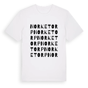 Norketorp ordlek t-shirt – ekologisk bomull t-shirt från PinShirt