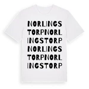 Norlingstorp ordlek t-shirt – ekologisk bomull t-shirt från Pinshirt