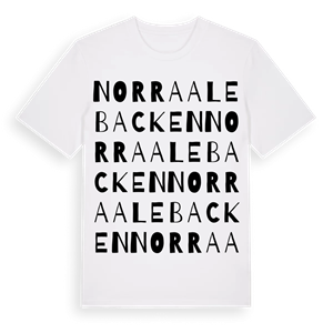 Norra Alebacken ordlek t-shirt – ekologisk bomull t-shirt från PinShirt