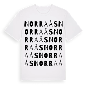 Norra Ås ordlek t-shirt – ekologisk bomull t-shirt från Pinshirt