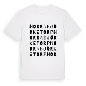 Norra Björketorp ordlek t-shirt – ekologisk bomull t-shirt från PinShirt