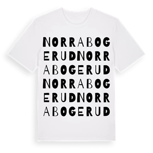 Norra Bogerud ordlek t-shirt – ekologisk bomull t-shirt från PinShirt