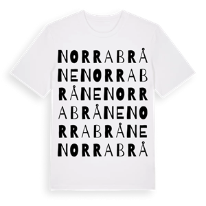 Norra Bråne ordlek t-shirt – ekologisk bomull t-shirt från PinShirt