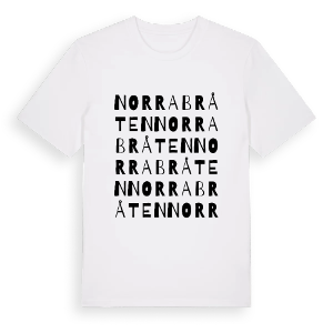 Norra Bråten ordlek t-shirt – ekologisk bomull t-shirt från PinShirt