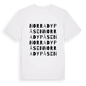 Norra Dypåsen ordlek t-shirt – ekologisk bomull t-shirt från PinShirt