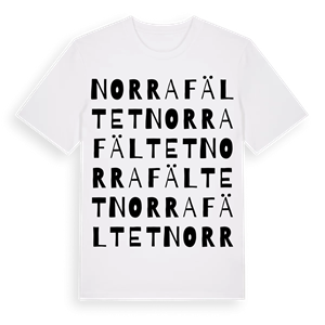 Norra fältet ordlek t-shirt – ekologisk bomull t-shirt från Pinshirt