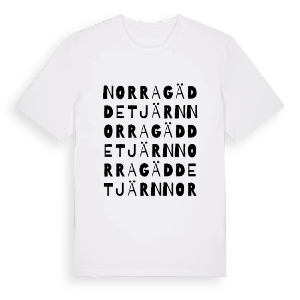 Norra Gäddetjärn ordlek t-shirt – ekologisk bomull t-shirt från PinShirt