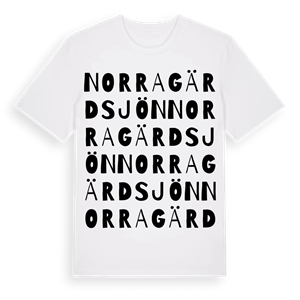 Norra Gärdsjön ordlek t-shirt – ekologisk bomull t-shirt från PinShirt