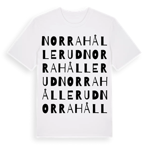 Norra Hållerud ordlek t-shirt – ekologisk bomull t-shirt från Pinshirt