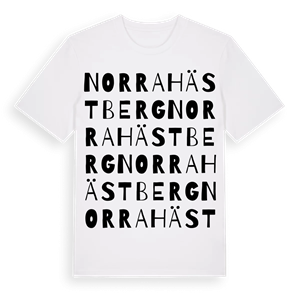 Norra Hästberg ordlek t-shirt – ekologisk bomull t-shirt från PinShirt