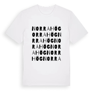 Norra Hög ordlek t-shirt – ekologisk bomull t-shirt från PinShirt