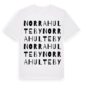Norra Hulteby ordlek t-shirt – ekologisk bomull t-shirt från PinShirt