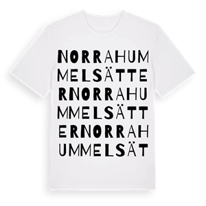 Norra Hummelsätter ordlek t-shirt – ekologisk bomull t-shirt från PinShirt