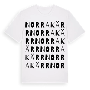 Norra Kärr ordlek t-shirt – ekologisk bomull t-shirt från PinShirt
