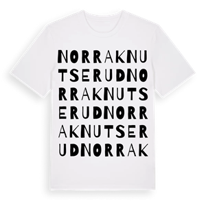 Norra Knutserud ordlek t-shirt – ekologisk bomull t-shirt från PinShirt