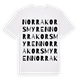 White t-shirt med Norra Korsmyren ordlek t-shirt