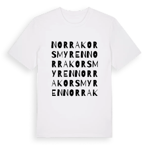Norra Korsmyren ordlek t-shirt – ekologisk bomull t-shirt från PinShirt