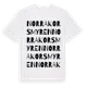 White t-shirt med Norra Korsmyren ordlek t-shirt