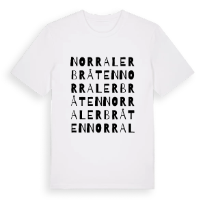 Norra Lerbråten ordlek t-shirt – ekologisk bomull t-shirt från PinShirt