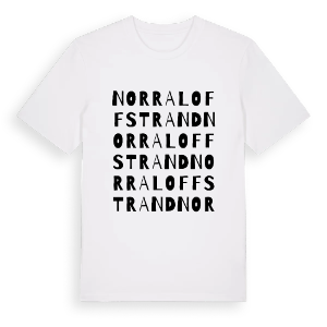 Norra Loffstrand ordlek t-shirt – ekologisk bomull t-shirt från PinShirt