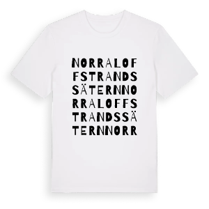 Norra Loffstrandssätern ordlek t-shirt – ekologisk bomull t-shirt från PinShirt