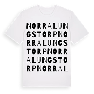 Norra Lungstorp ordlek t-shirt – ekologisk bomull t-shirt från PinShirt