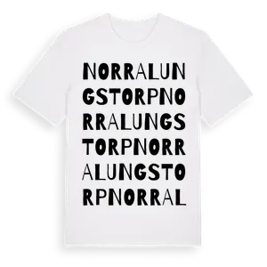 Norra Lungstorp ordlek t-shirt – ekologisk bomull t-shirt från Pinshirt