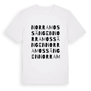 Norra Mossängen ordlek t-shirt – ekologisk bomull t-shirt från PinShirt