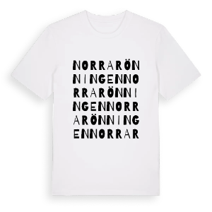 Norra Rönningen ordlek t-shirt – ekologisk bomull t-shirt från PinShirt