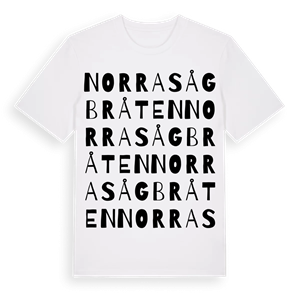 Norra Sågbråten ordlek t-shirt – ekologisk bomull t-shirt från Pinshirt