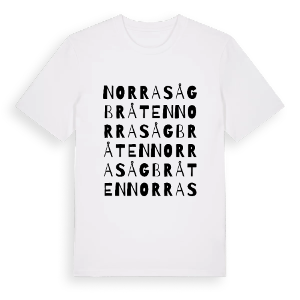 Norra Sågbråten ordlek t-shirt – ekologisk bomull t-shirt från PinShirt