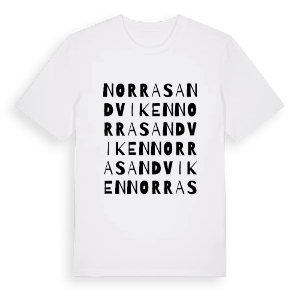 Norra Sandviken ordlek t-shirt – ekologisk bomull t-shirt från PinShirt