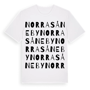 Norra Såneby ordlek t-shirt – ekologisk bomull t-shirt från Pinshirt