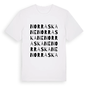 Norra Skane ordlek t-shirt – ekologisk bomull t-shirt från PinShirt