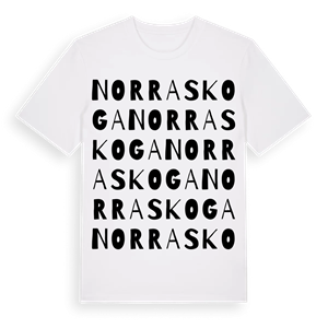 Norra Skoga ordlek t-shirt – ekologisk bomull t-shirt från Pinshirt