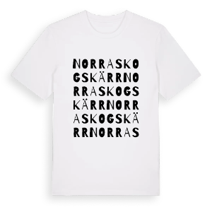 Norra Skogskärr ordlek t-shirt – ekologisk bomull t-shirt från PinShirt