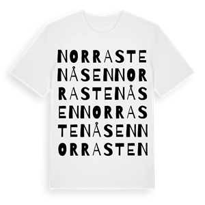Norra Stenåsen ordlek t-shirt – ekologisk bomull t-shirt från PinShirt