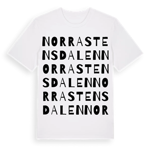 Norra Stensdalen ordlek t-shirt – ekologisk bomull t-shirt från Pinshirt