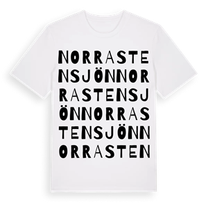 Norra Stensjön ordlek t-shirt – ekologisk bomull t-shirt från PinShirt