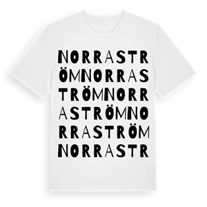 Norra Ström ordlek t-shirt – ekologisk bomull t-shirt från PinShirt