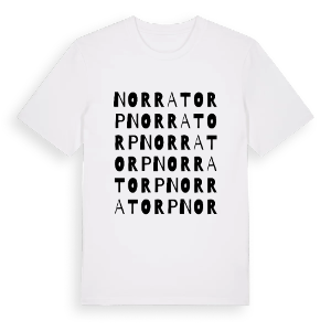 Norra Torp ordlek t-shirt – ekologisk bomull t-shirt från PinShirt