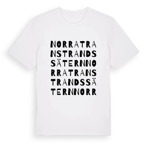 Norra Transtrandssätern ordlek t-shirt – ekologisk bomull t-shirt från PinShirt