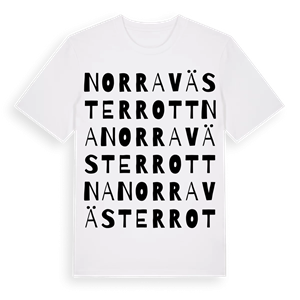 Norra Västerrottna ordlek t-shirt – ekologisk bomull t-shirt från PinShirt