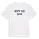 White t-shirt med Norserud i Sverige t-shirt