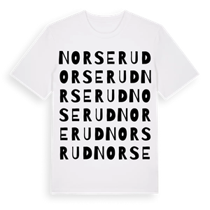 Norserud ordlek t-shirt – ekologisk bomull t-shirt från PinShirt